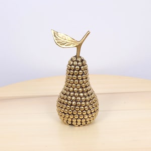 Pear figurine / Vintage brass || The item looks like it is made of many small brass balls