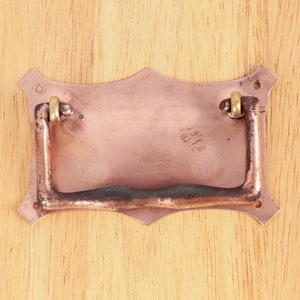 Schubladengriff mit Rückplatte || Vintage Kupfer und Messing || Marke und Reg Nr. 339384