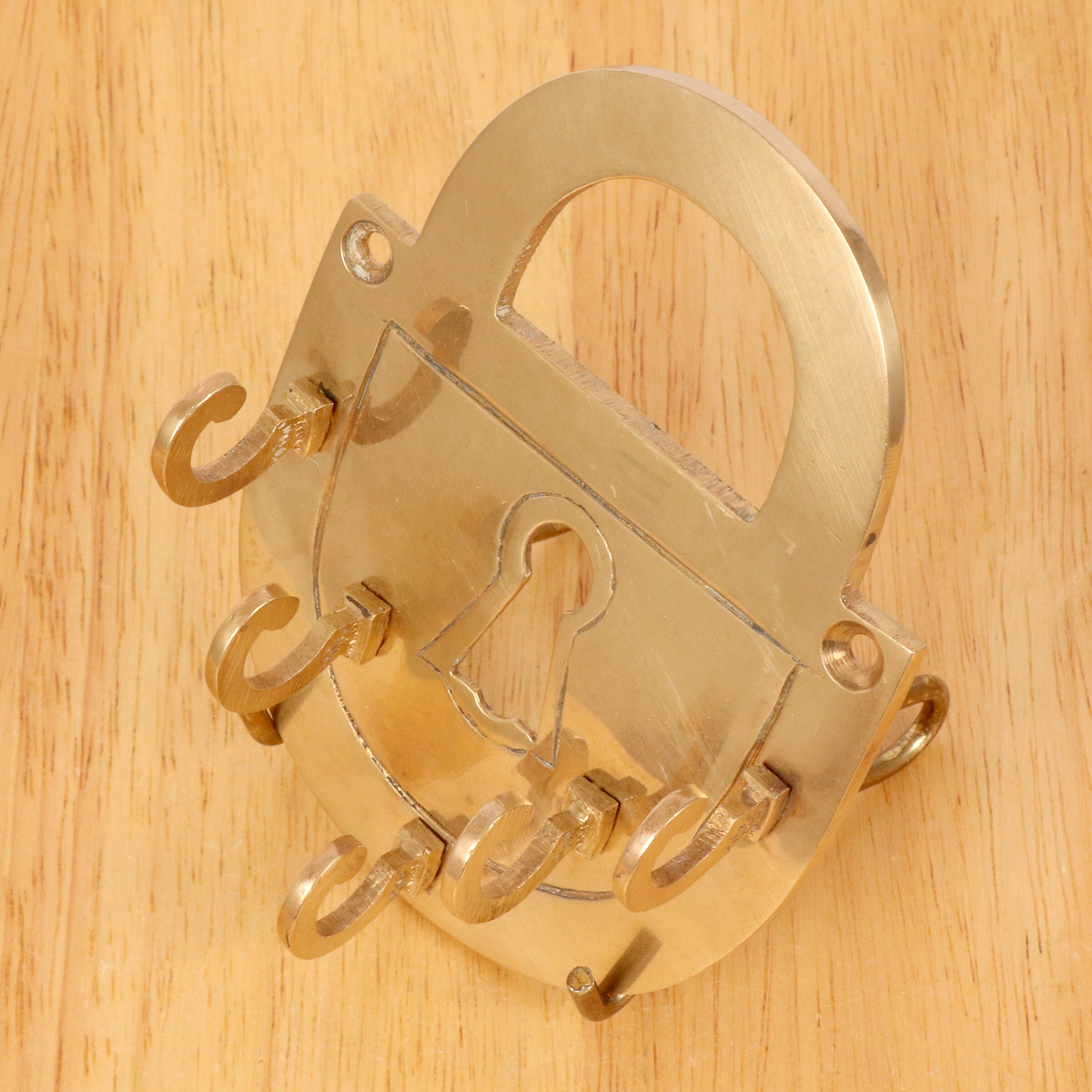 Key Holder Lock design Vintage solid brass wall decor Etsy