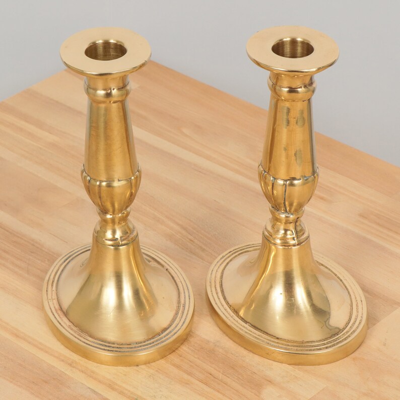 Candle Holders / Candle Sticks Solid brass Made in England Etsy