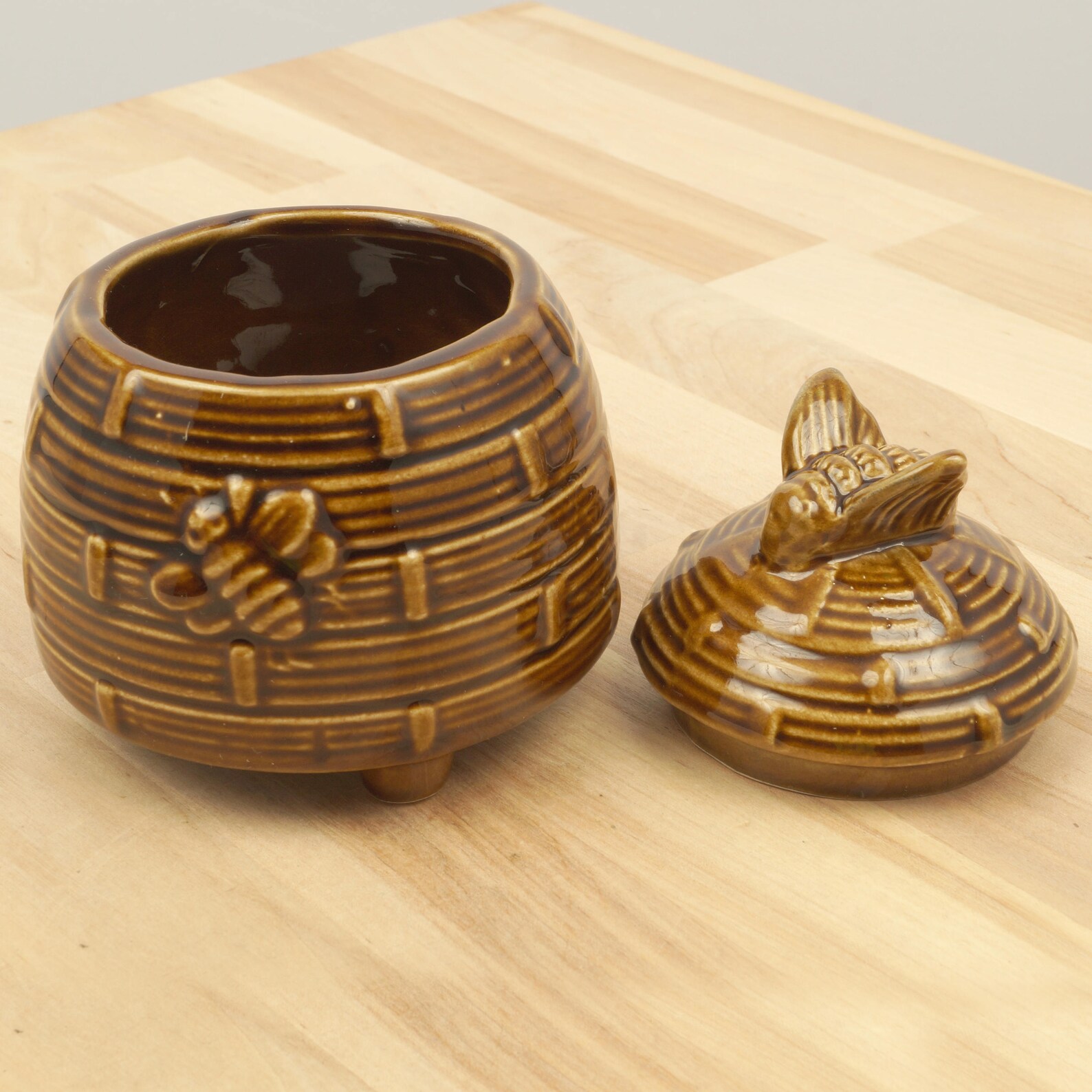 Ceramic Honey Pot / Jar / Canister Brown Hive / Bee House / Etsy UK
