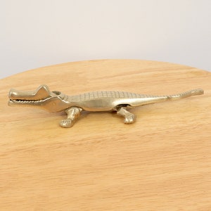 Crocodile / alligator solid brass nutcracker || vintage solid brass figurine || dangerous animal figurine