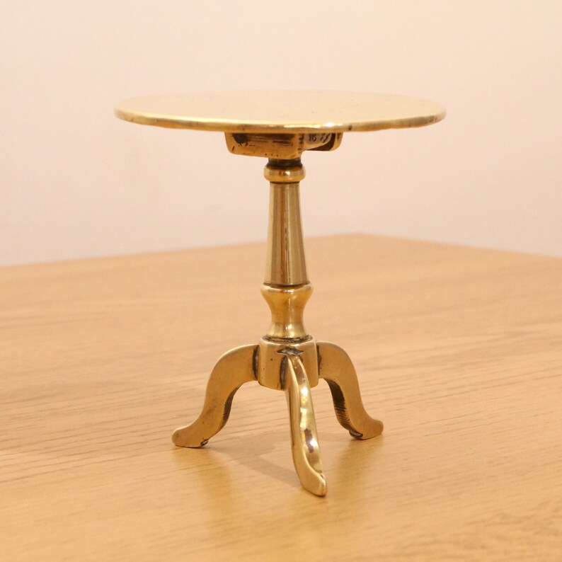 Vintage Kettle Stand / Miniature Table Solid Brass tilt Etsy