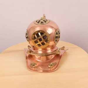 Diving Helmet / Nautical Decor || Vintage Copper and solid brass helmet Souvenir
