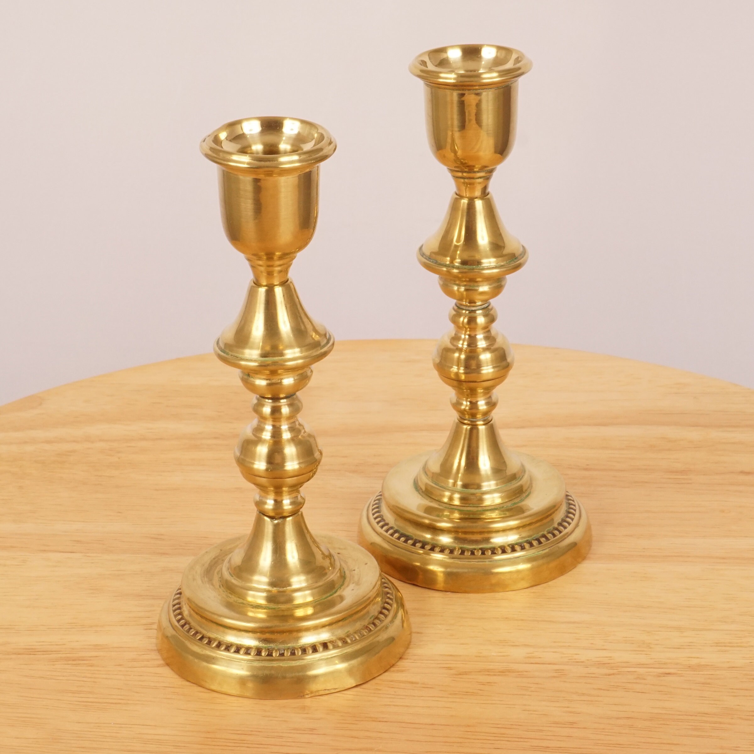 アンティーク キャンドルスティックホルダー 2 個 / キャンドル