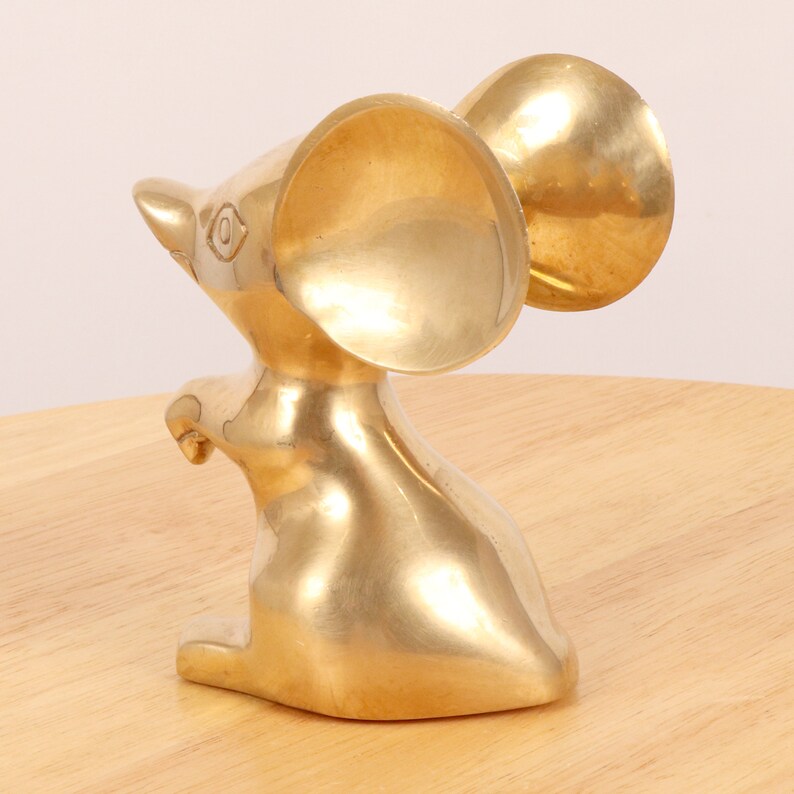 Mouse Vintage solid brass figurine Mouse statuette Etsy