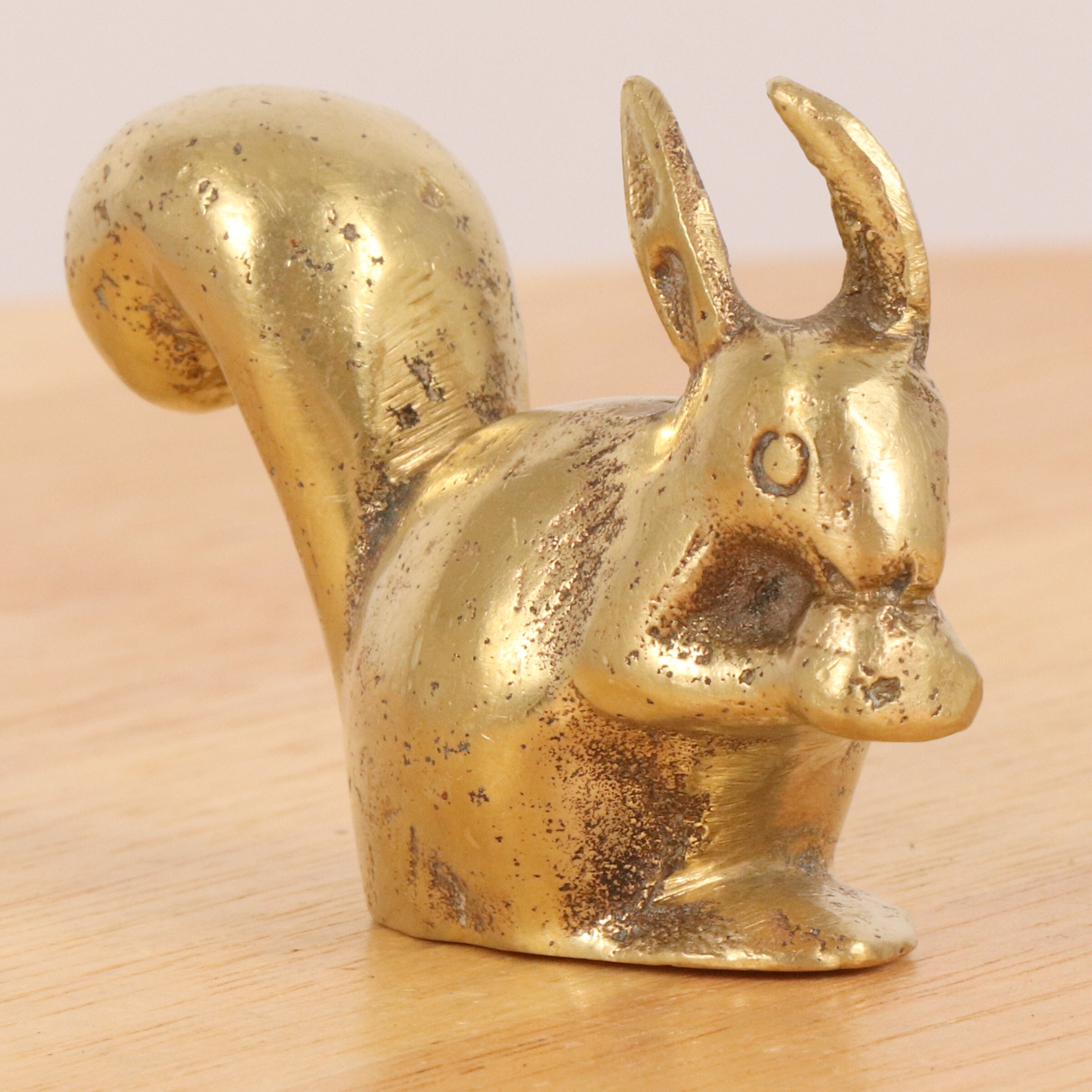 Squirrel Holding a Nut Vintage Solid Brass Squirrel Etsy Singapore