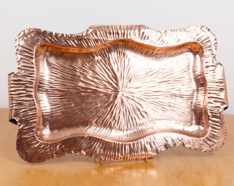 Plato Grande / Bandeja / Fuente // Cobre vintage // Bandeja artesanal / Bandeja cobre batido / cobre martillado