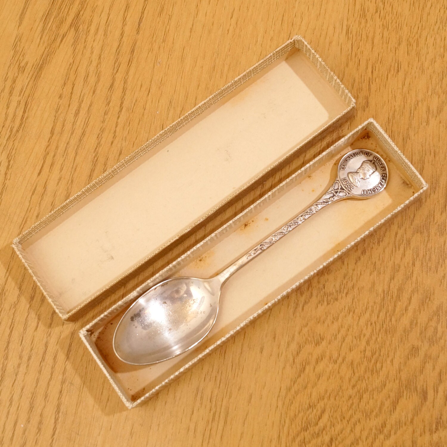 Queen Elizabeth II Coronation 1953 Gilded Commemorative Spoon Profile