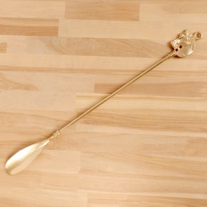 Shoehorn || Horse design on the handle || Vintage solid brass || Horse head || Brass horse