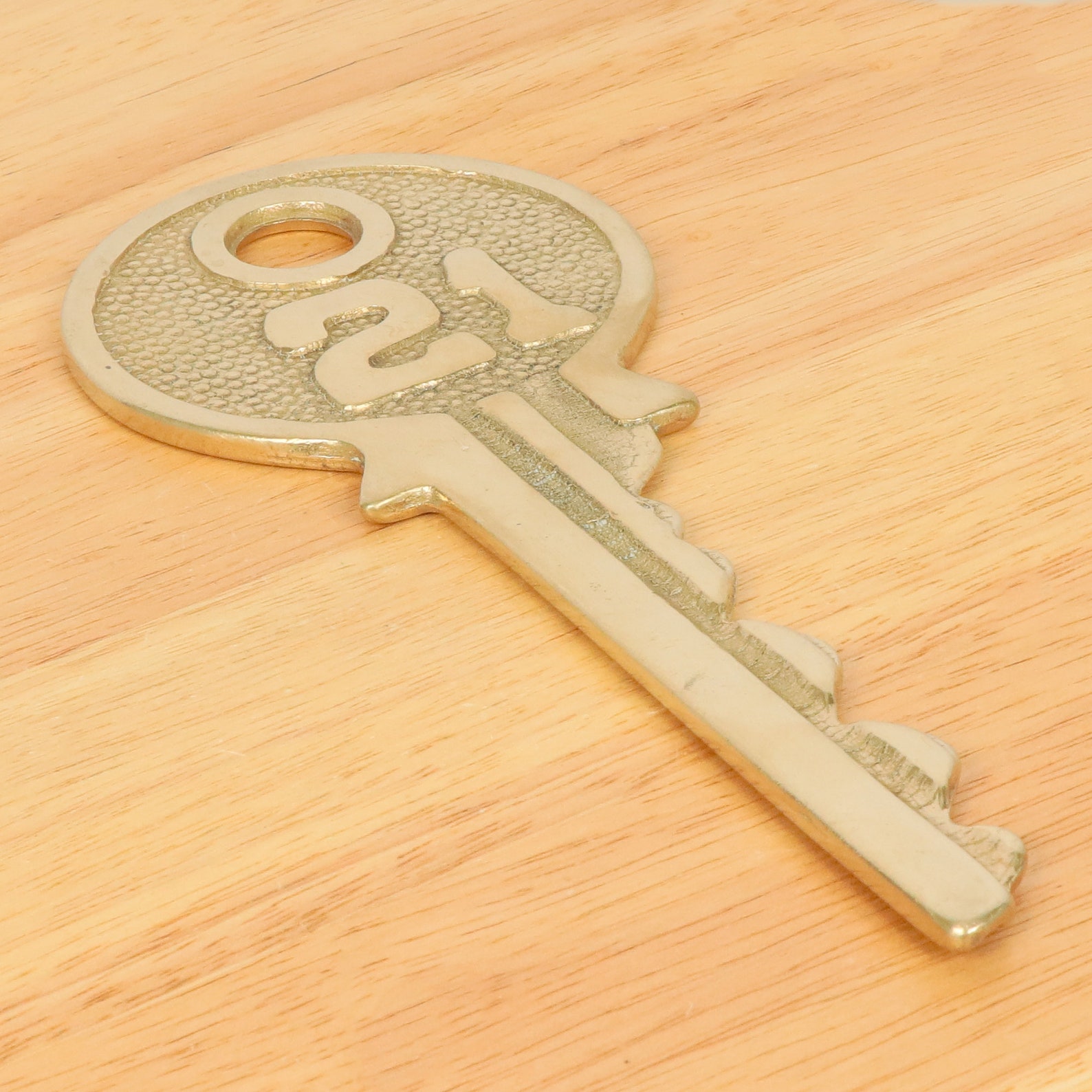 Large Good Luck Key Vintage Solid Brass Wall Hanging / Etsy