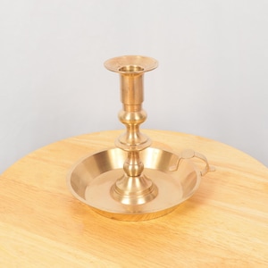 Candle stick / candle holder / chamber stick || Vintage solid brass || Candle holder for large candles