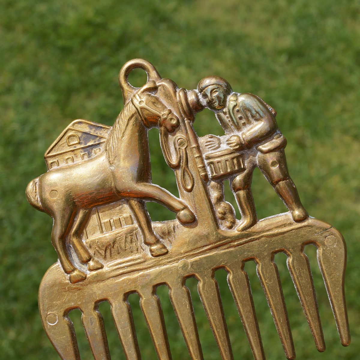 Horse comb with a Victorian scene can be used as wall Etsy