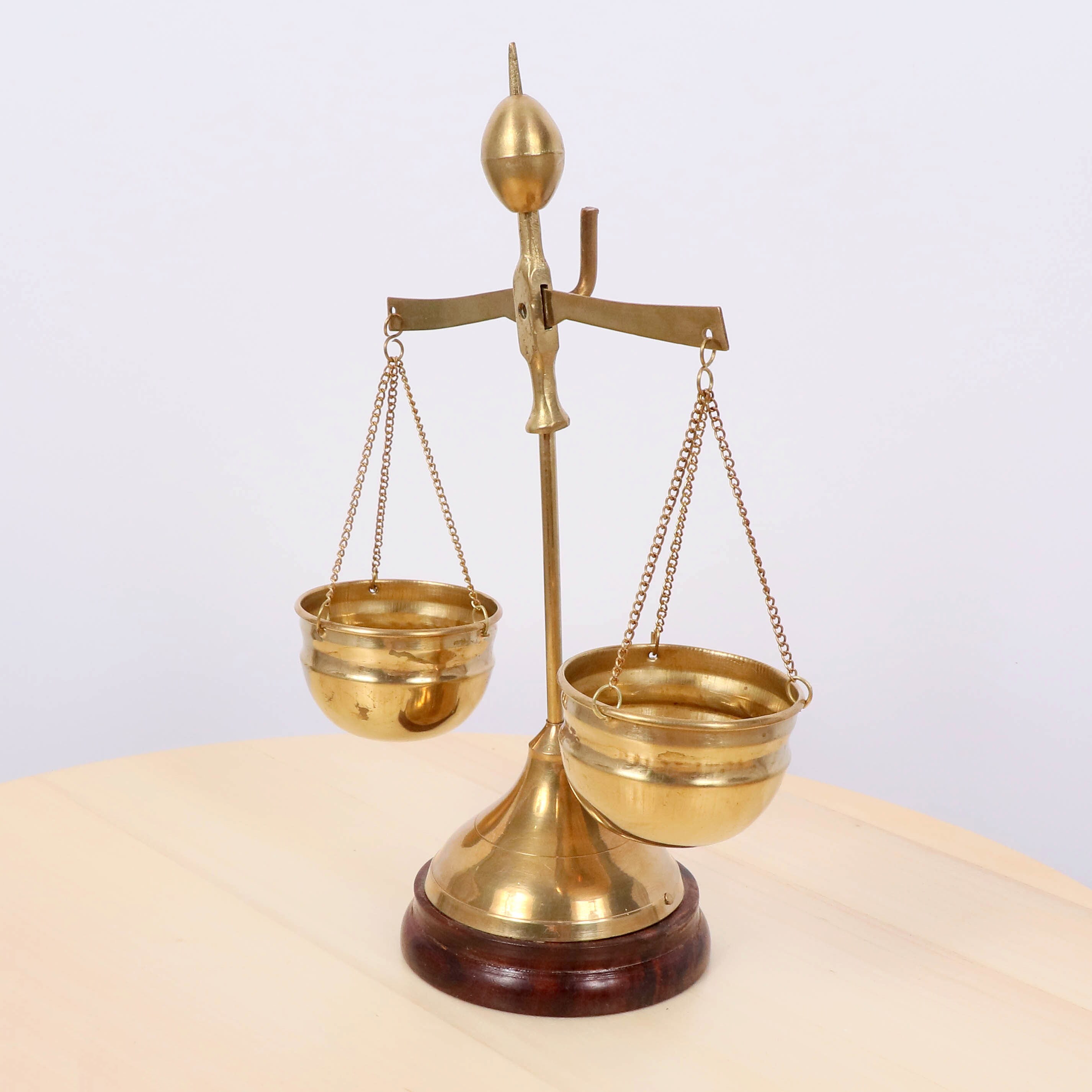 Brass Decorative Scales - Jewellery Rack || Vintage Style || Wood Base ...