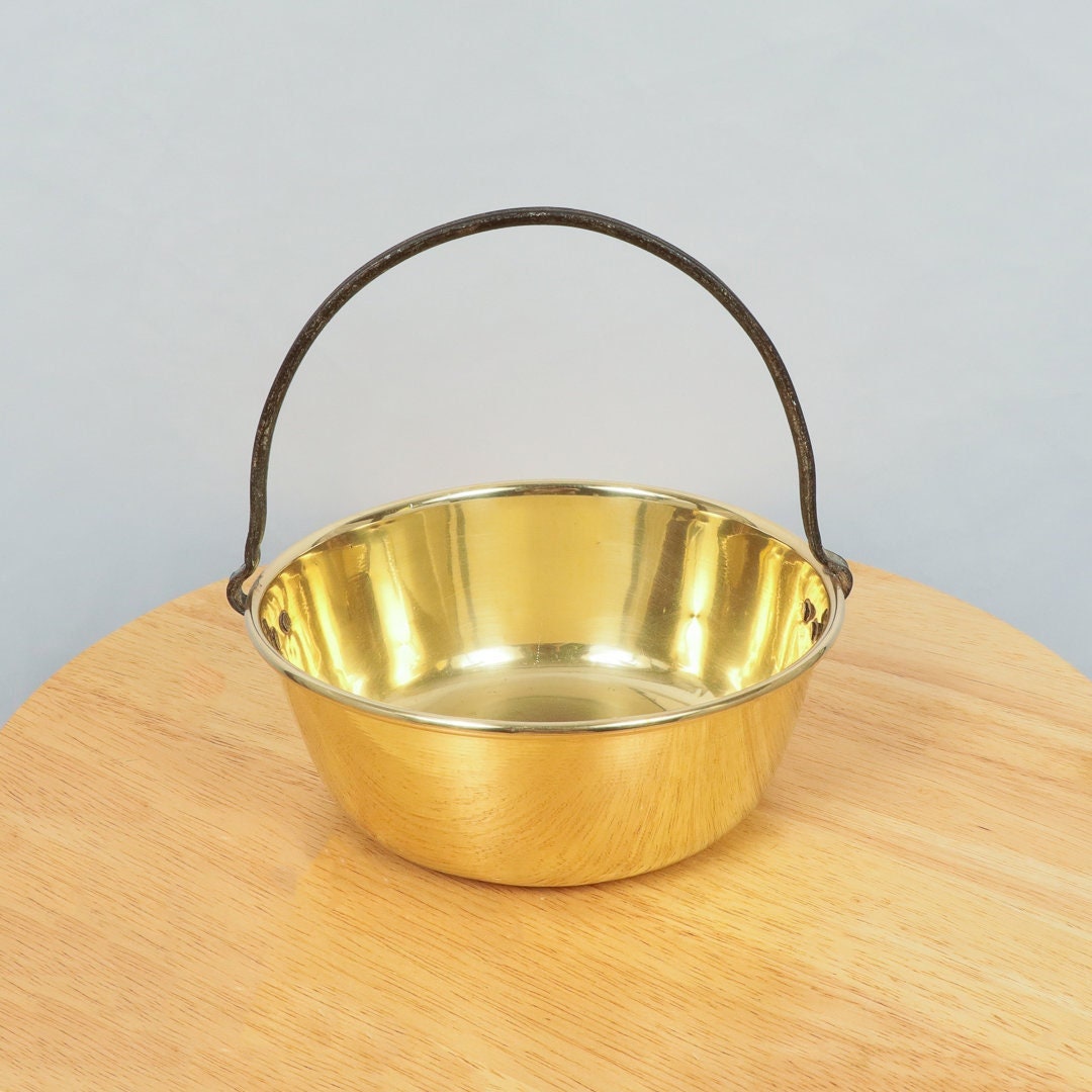 Pot / Cauldron / Container / Bowl Vintage Solid Brass Fire Place