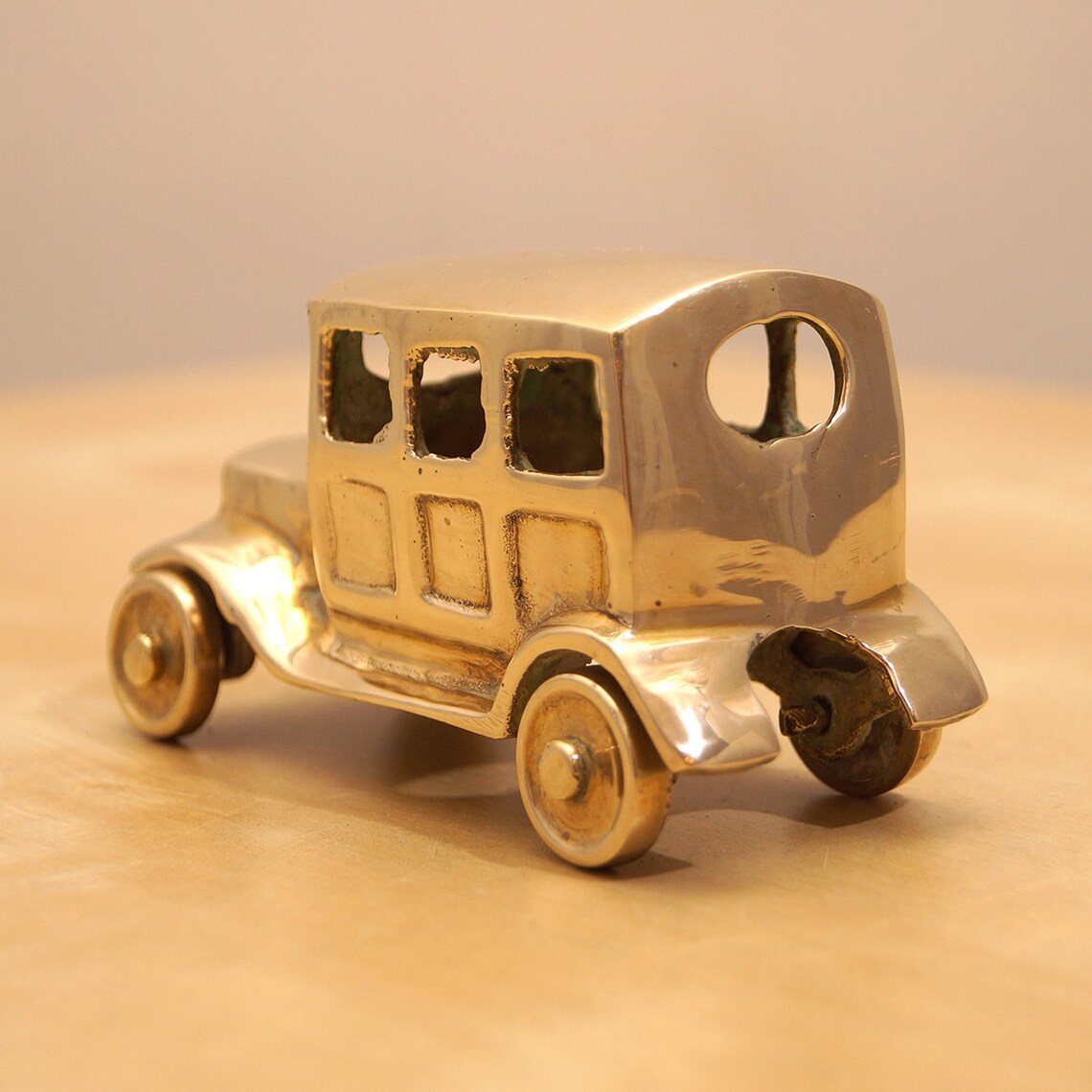 Vintage Brass Car Model Solid Brass | Etsy