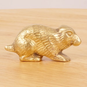 Rock Cavy design Paperweight / Figurine || Vintage Solid Brass || Mouse || Rodent || Animal design