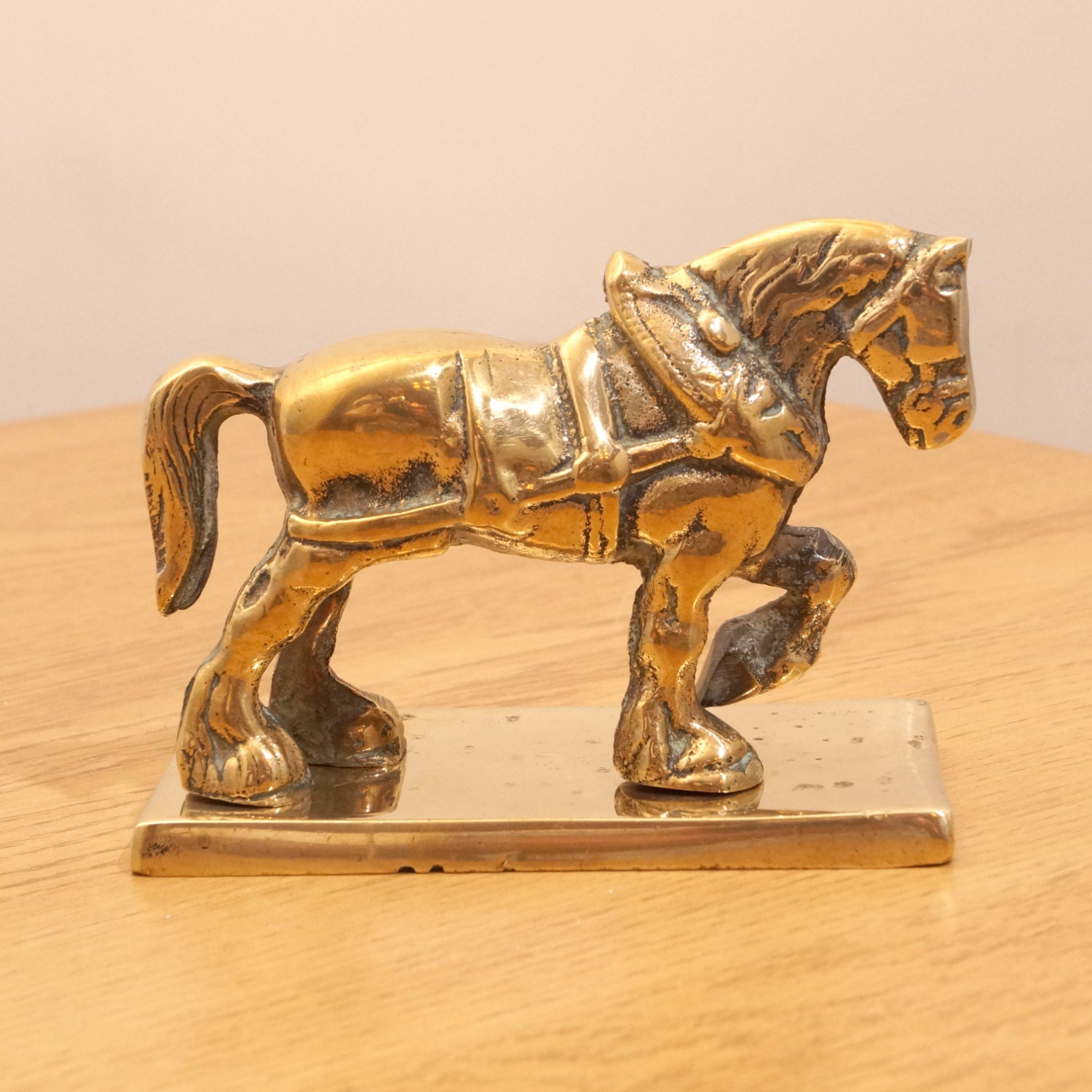 Solid brass antique sculpture of a Horse brass base Etsy