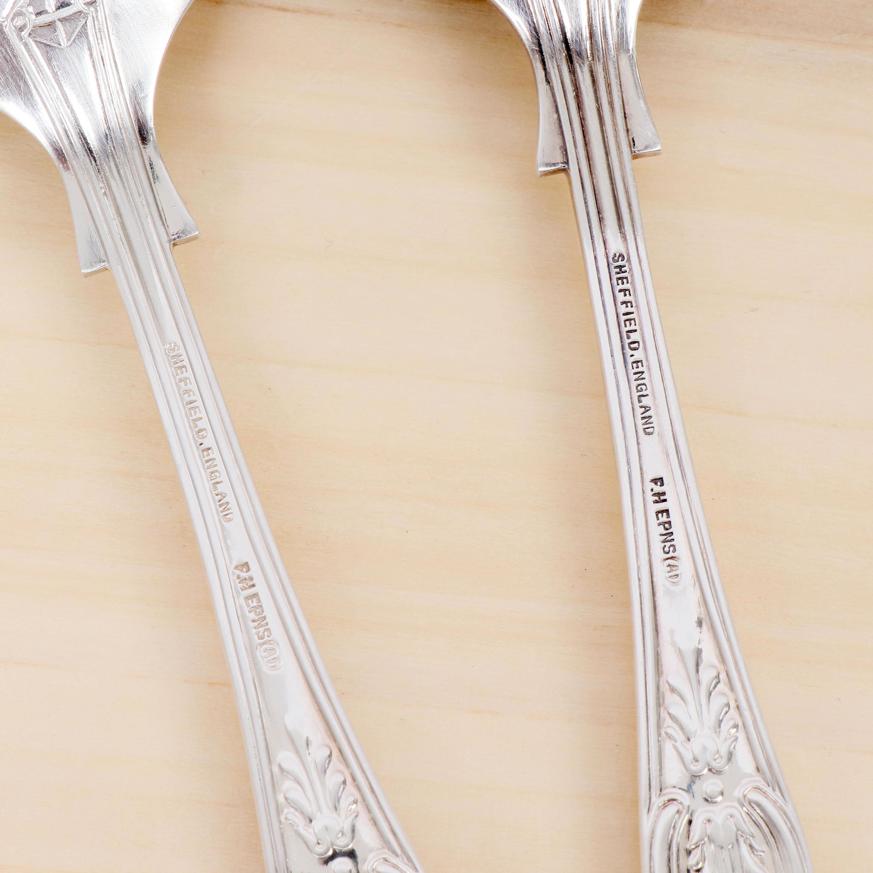 Vintage FH Sheffield EPNS A1 Dessert Spoons – Set of 6 Silver
