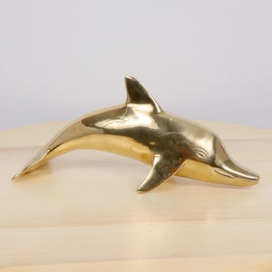 Dolphin figurine / fish sculpture || Vintage Solid Brass dolphin / fish / sea life animal