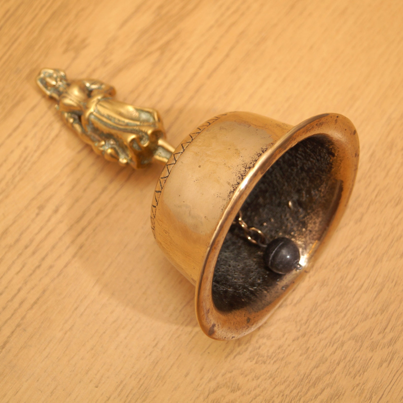 Antique Brass Large Desk Bell Vintage Solid Brass High Etsy