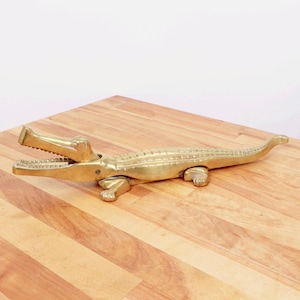 Crocodile / alligator nutcracker || vintage Solid brass || Heavy and Big || Animal themed || Solid brass Crocodile figurine