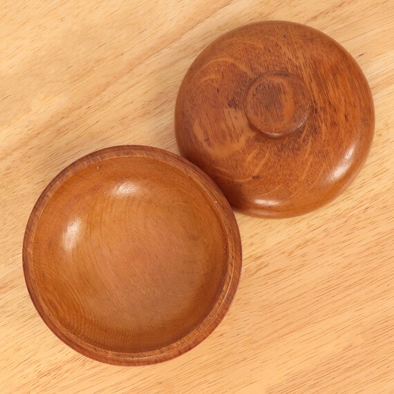 Wooden round shape box with lid / tinket  || Gree… - image 3