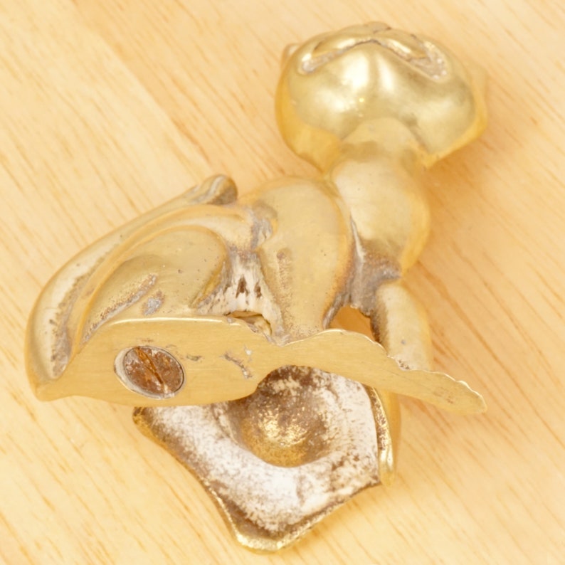 Kitten Vintage Solid Brass Smiling Cat Figurine candle holder Ashtray Home decor