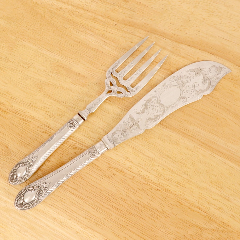 Fish Serving Knife and Fork Vintage Silver Plated / EPNS Etsy Australia