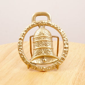 Horse Brass Badge || Bell design || Vintage Solid brass || Heavy