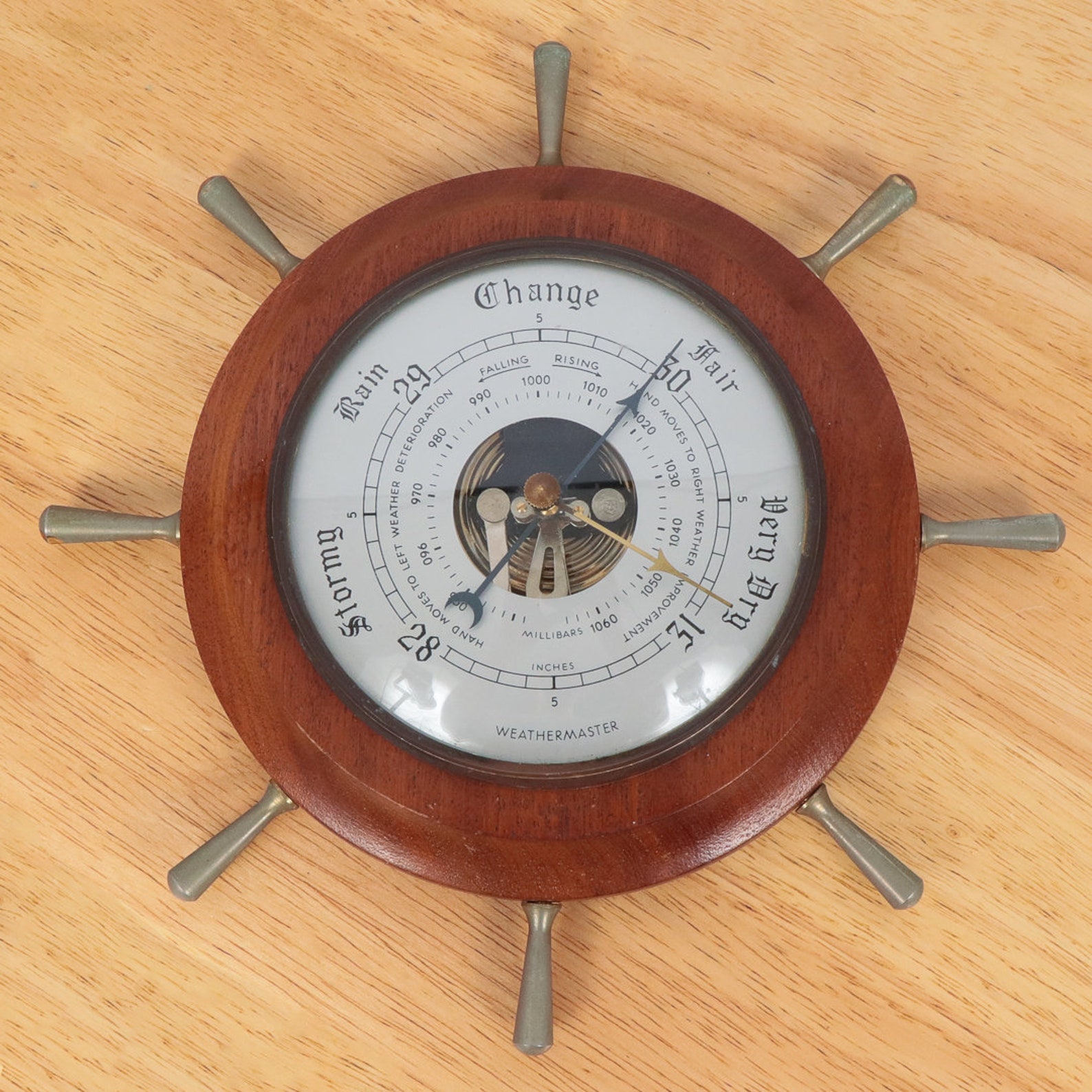 Weathermaster Barometer Made in England Wheel Shaped Etsy Finland