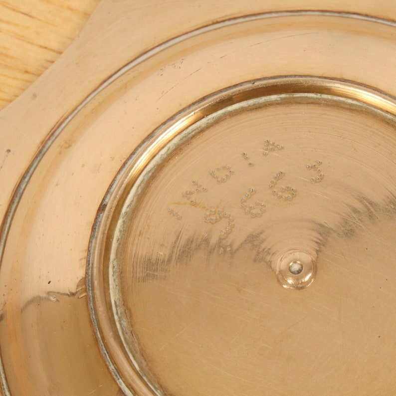 Made in India 966J Handmade engraved floral pattern Vintage Solid brass 9 cm Dish tray plate bowl