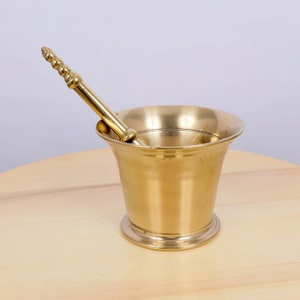 Antique Mortar and Pestle set || Vintage Solid Brass Mortar nd pestle  || Simple design