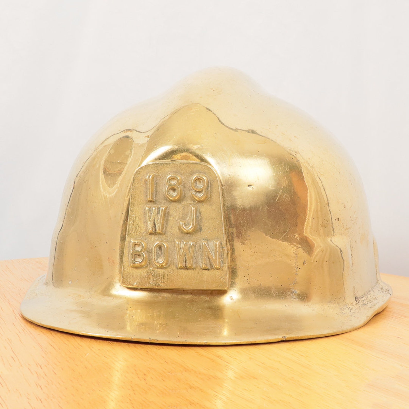Decorative coal miner helmet vintage cast solid brass Etsy