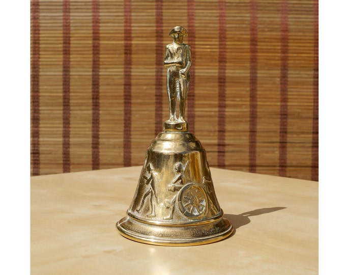 Vintage Brass Large Desk Bell Vintage Solid Brass Army Etsy