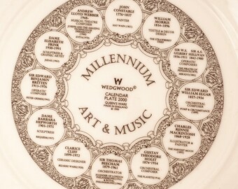 2000 Calendar Porcelain Plate by Wedgwood || Millennium 2000 Art