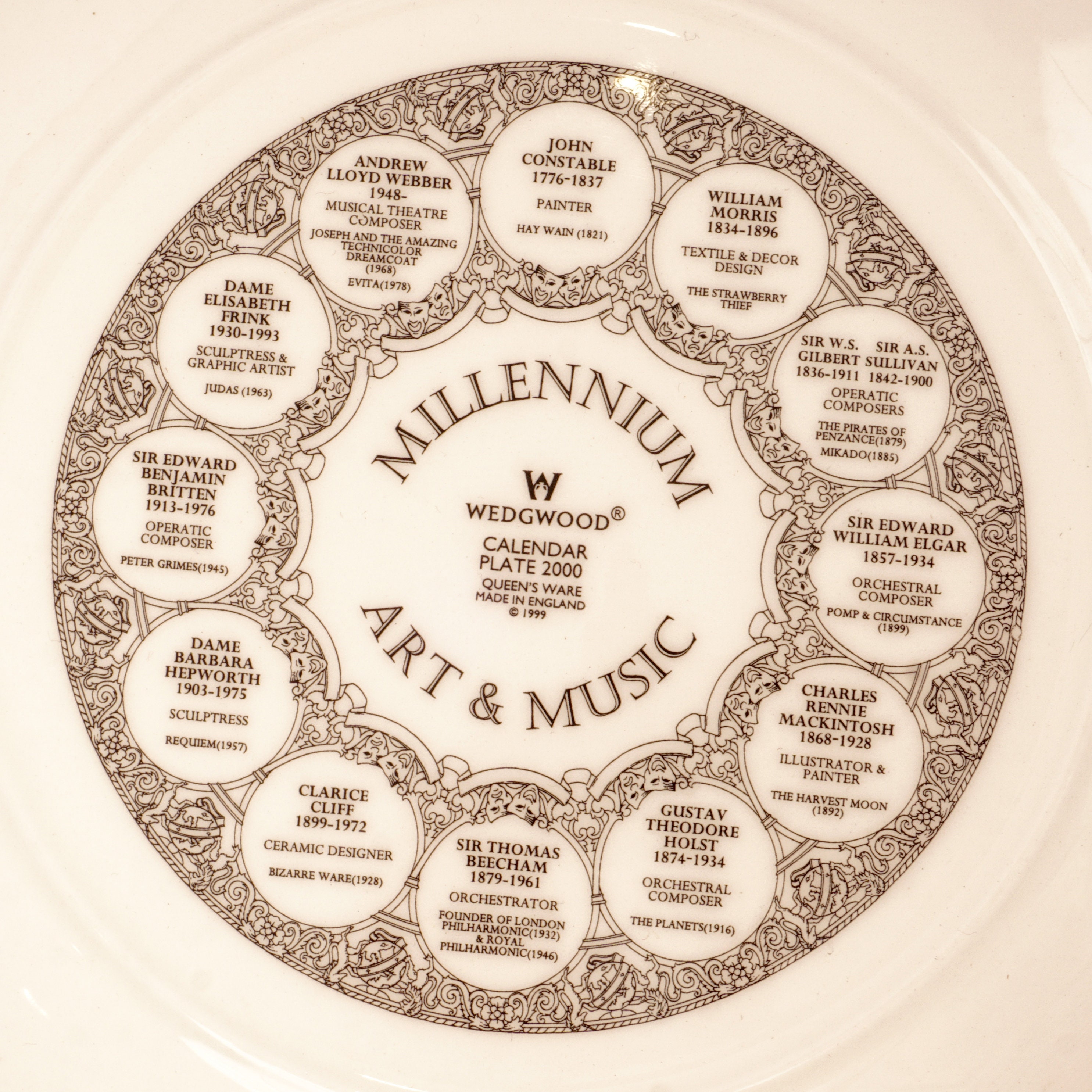 2000 Calendar Porcelain Plate by Wedgwood || Millennium 2000 Art
