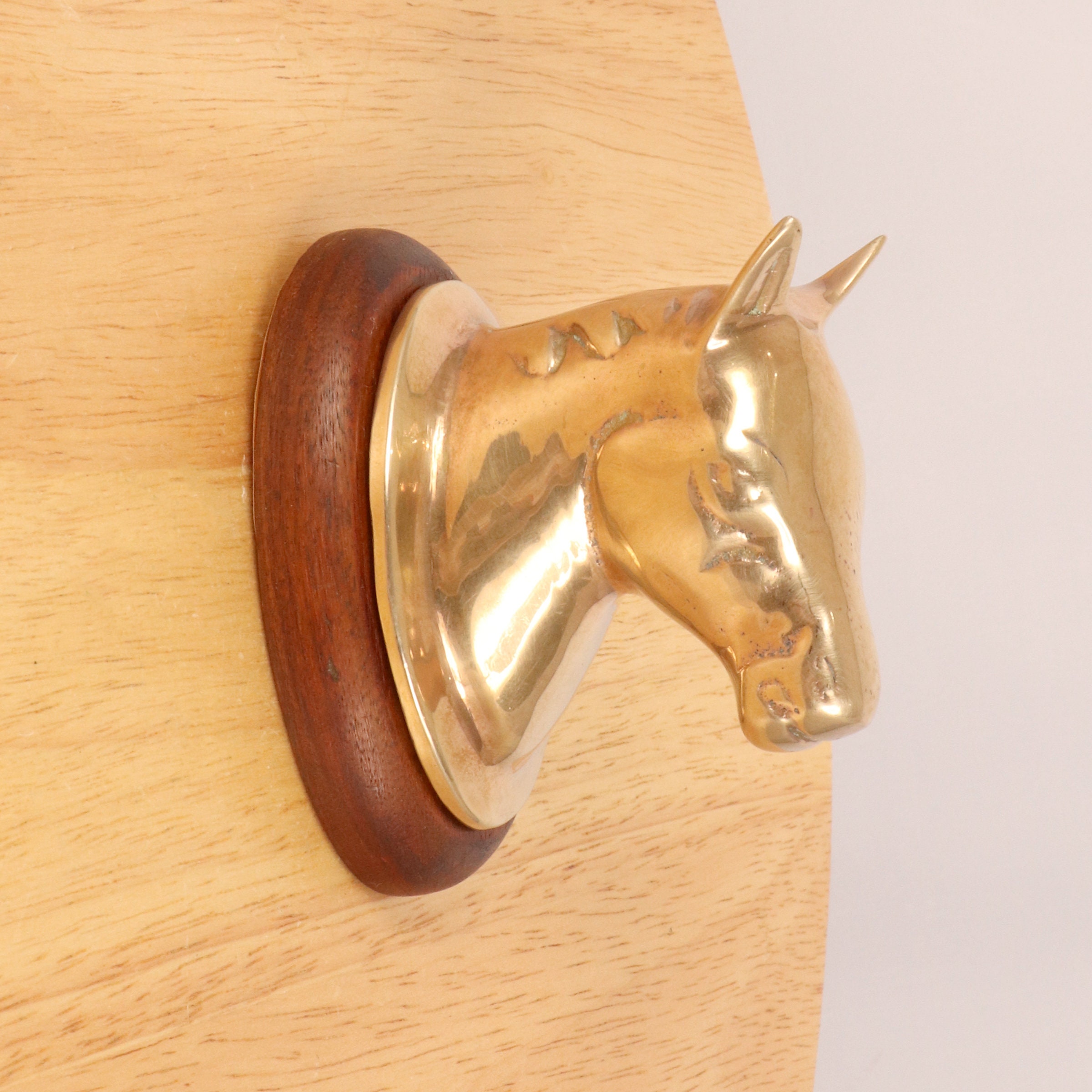 Horse head wall hanging / decor Vintage solid brass Etsy