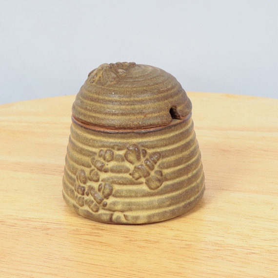 イギリス製　陶器ハニーポット 陶器 / 炻器 ハニーポット / 瓶 / 容器 || 蜂 || グレー - Etsy 日本