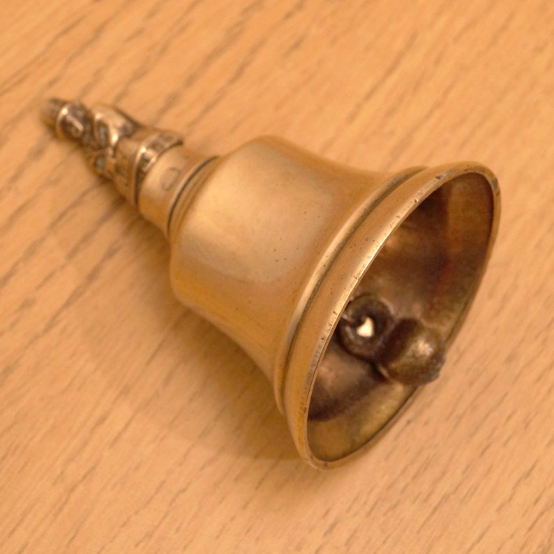 Vintage Brass Small Desk Bell Vintage Solid Brass High Etsy