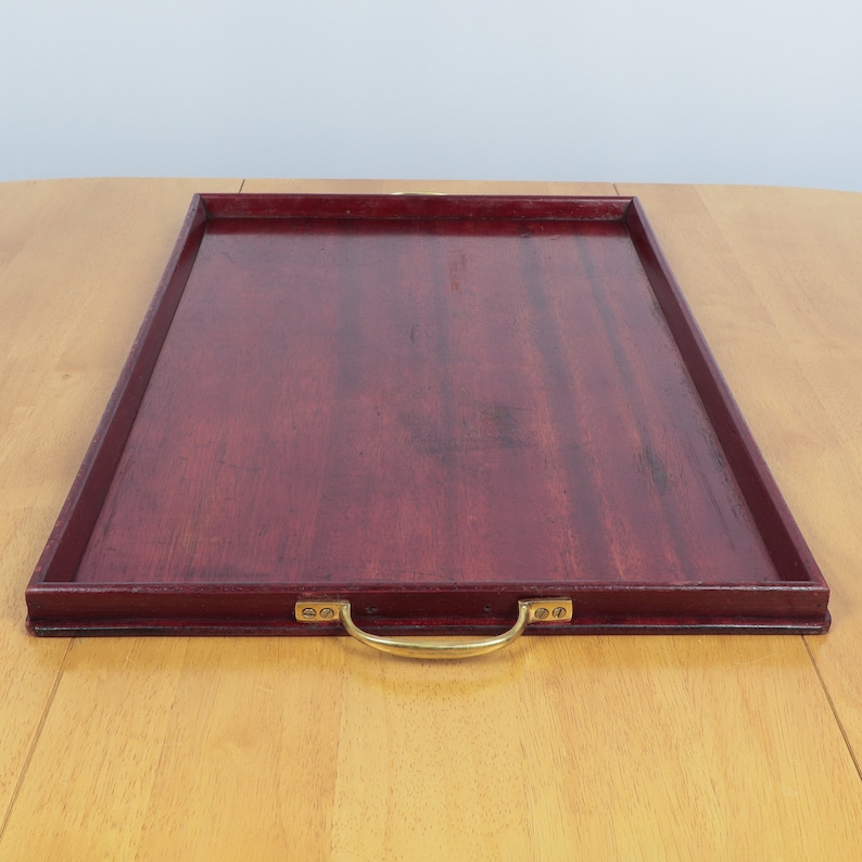 Wooden Serving Tray With Brass Handles Rectangular Shape Etsy UK