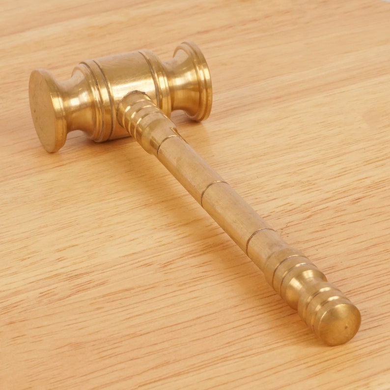 Auction Hammer Vintage Solid Brass Hammer Solid Brass Etsy