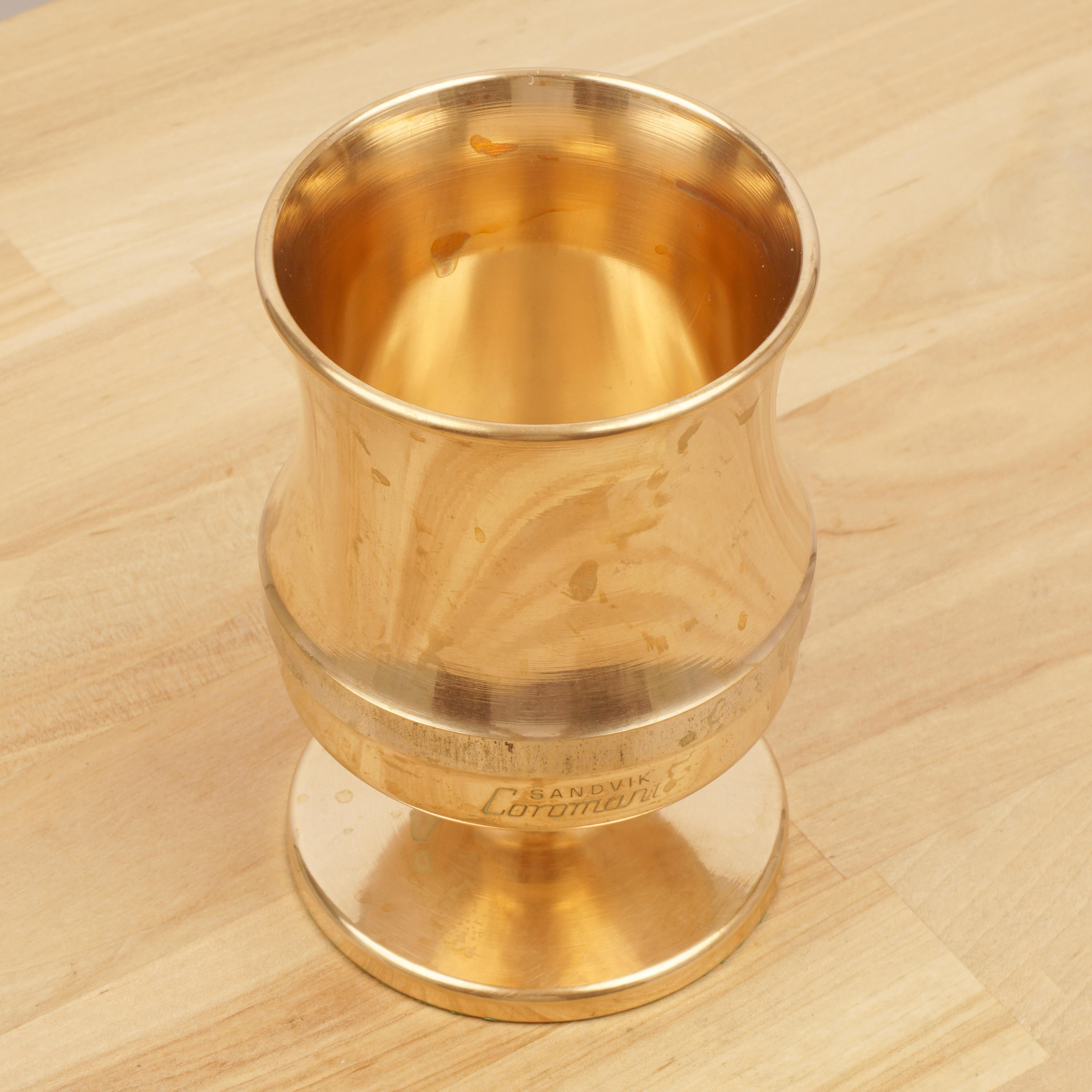 Very Heavy Goblet / Vase / Glass Vintage solid brass Etsy