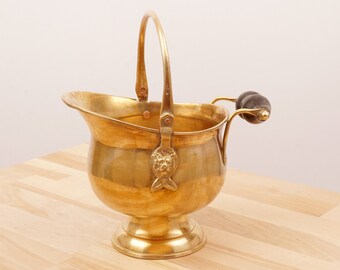 Coal bucket / basket / sugar bowl / dish || Vintage solid brass