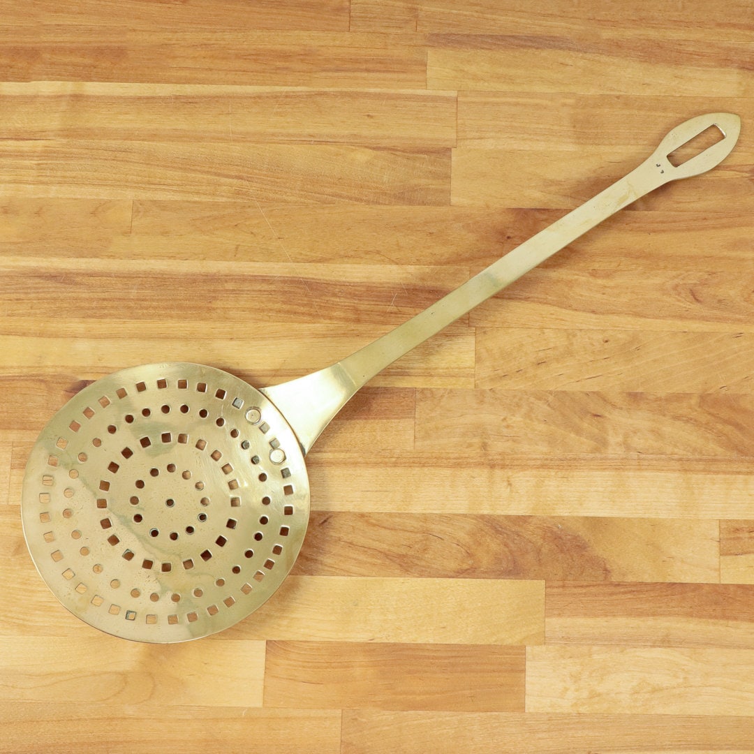 Large spoon with small holes / Chestnut Roaster Vintage Etsy