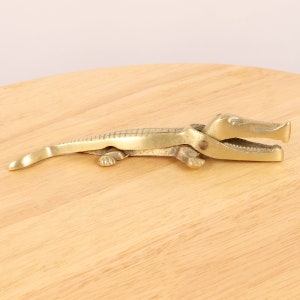 Crocodile / alligator solid brass nutcracker || vintage figurine alligator / crocodile brass figurine