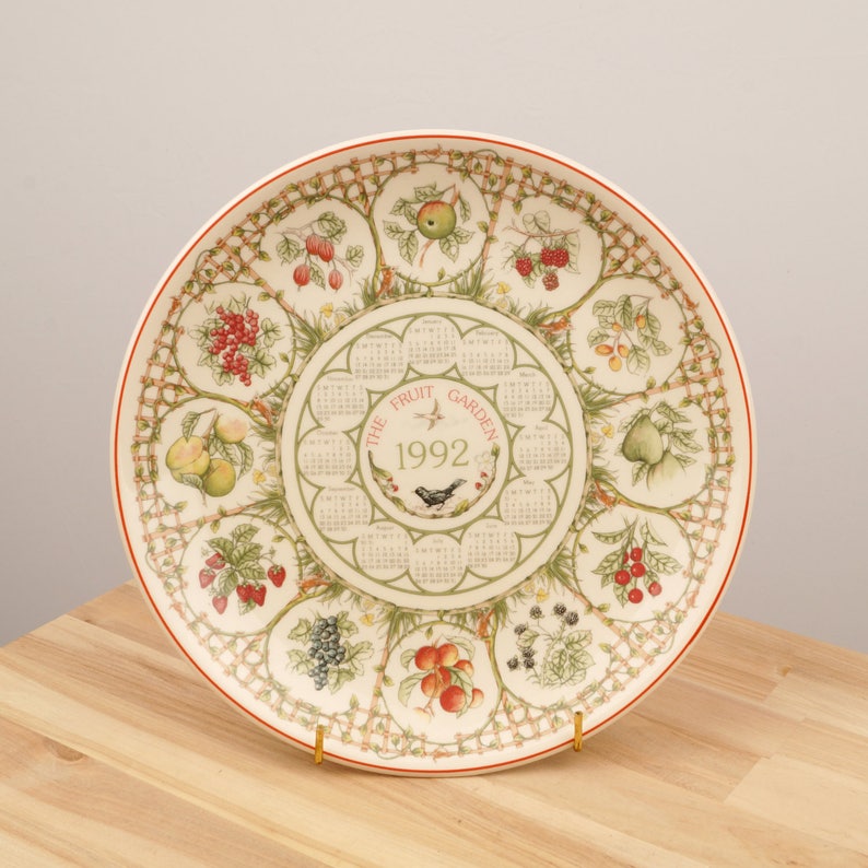 1992 calendar porcelain plate by Wedgwood The Fruit Garden Etsy