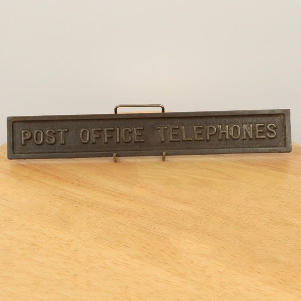 Post Office Telephones || Iron vintage sign || Heavy