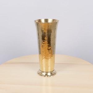 Handmade brass vase  || Vintage Solid Brass || Simple design / hammered  brass / beaten brass