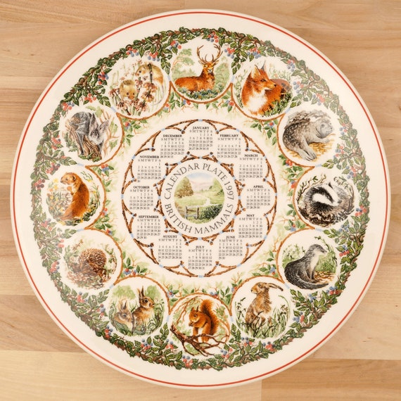 1997 Calendar Porcelain Plate by Wedgwood || British Mammals
